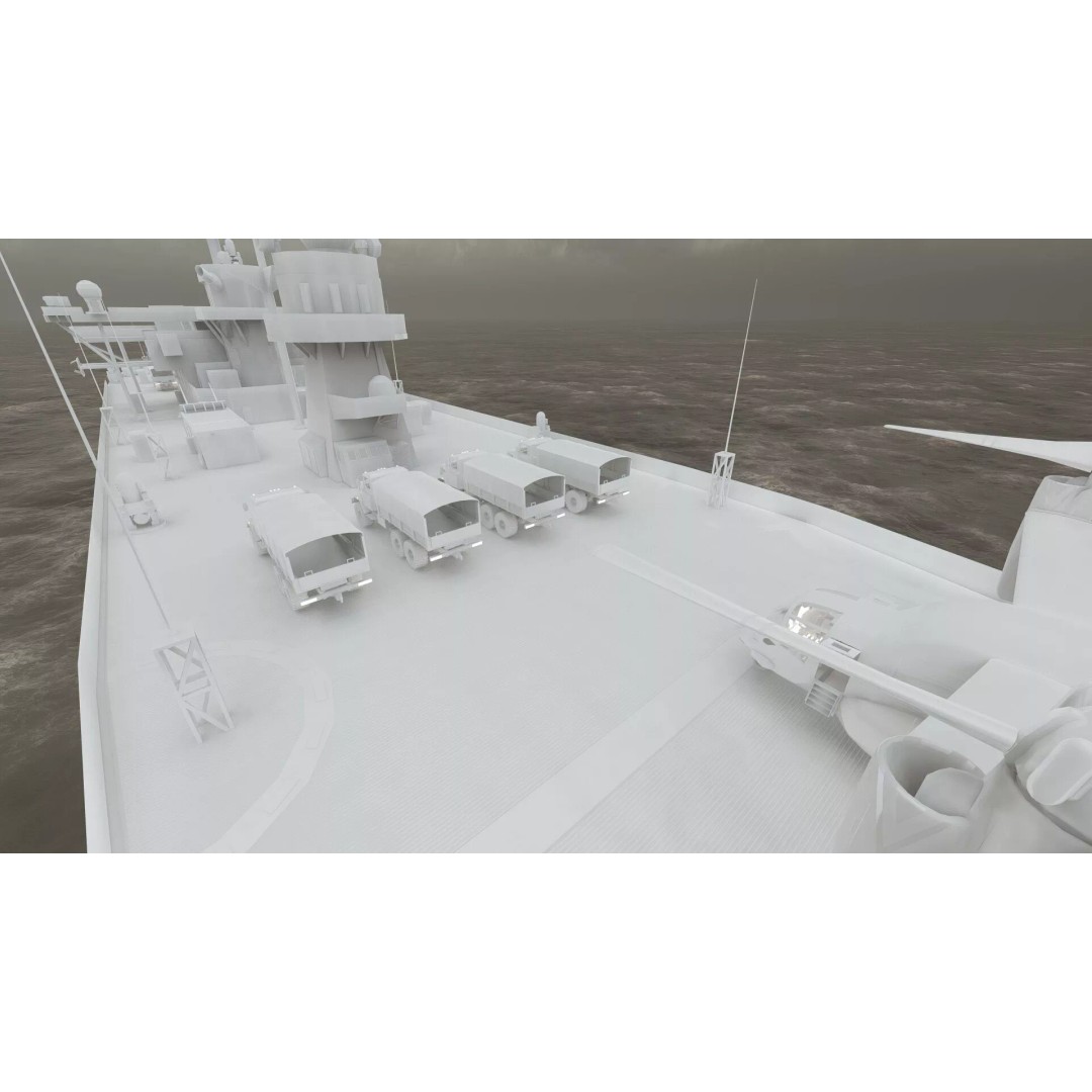 US Navy Amphibious Assault Ship 3D Model – Detailed Military Watercraft, FBX - View 44