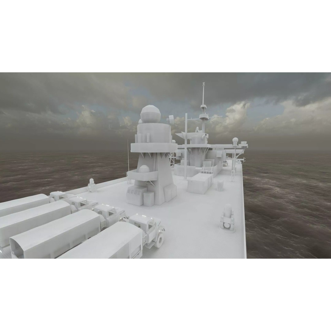 US Navy Amphibious Assault Ship 3D Model – Detailed Military Watercraft, FBX - View 45