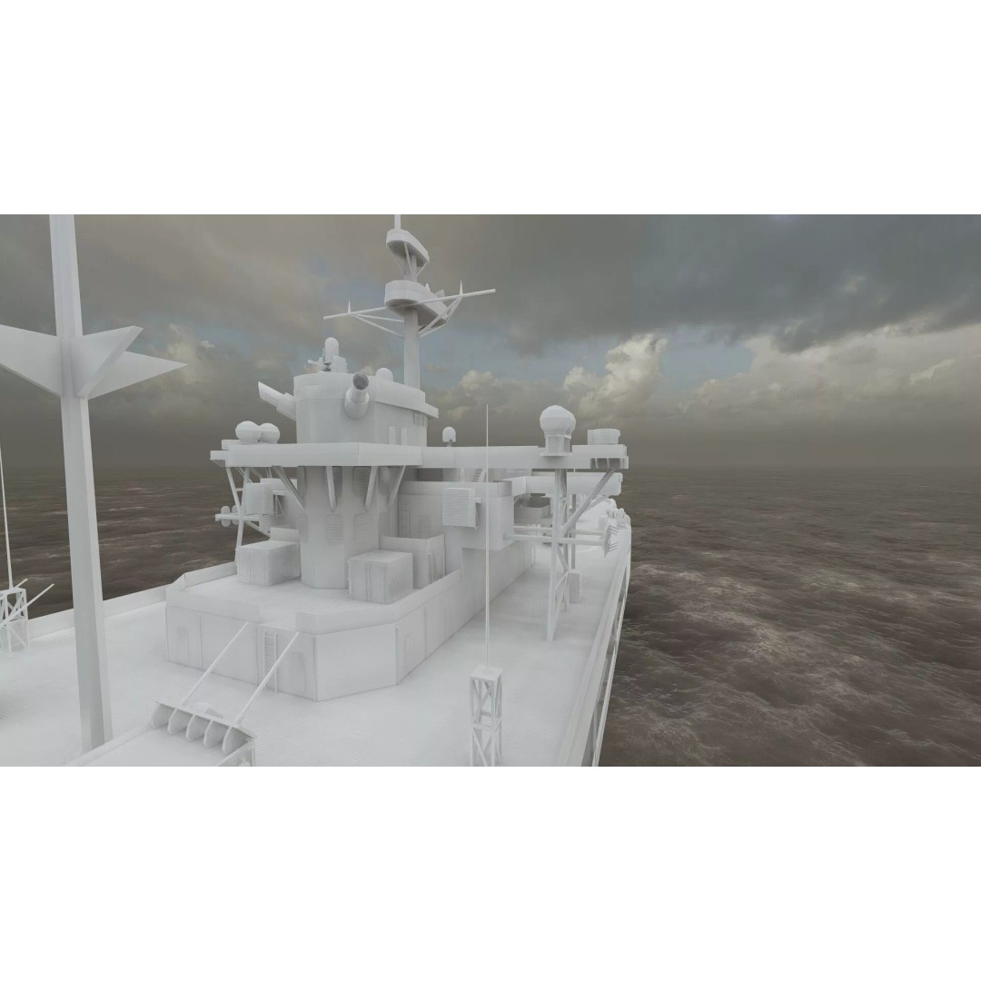 US Navy Amphibious Assault Ship 3D Model – Detailed Military Watercraft, FBX - View 46
