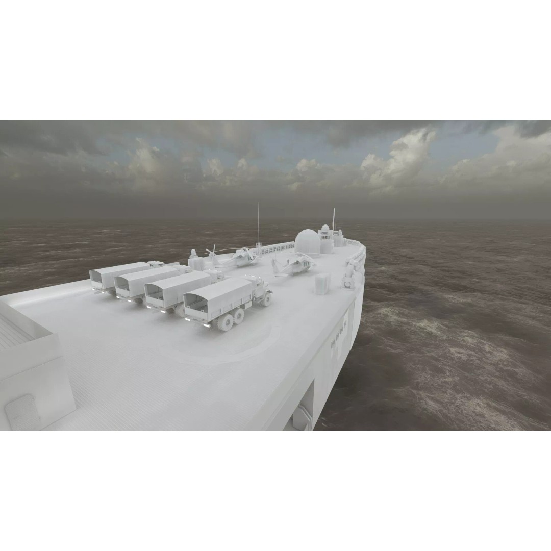 US Navy Amphibious Assault Ship 3D Model – Detailed Military Watercraft, FBX - View 47