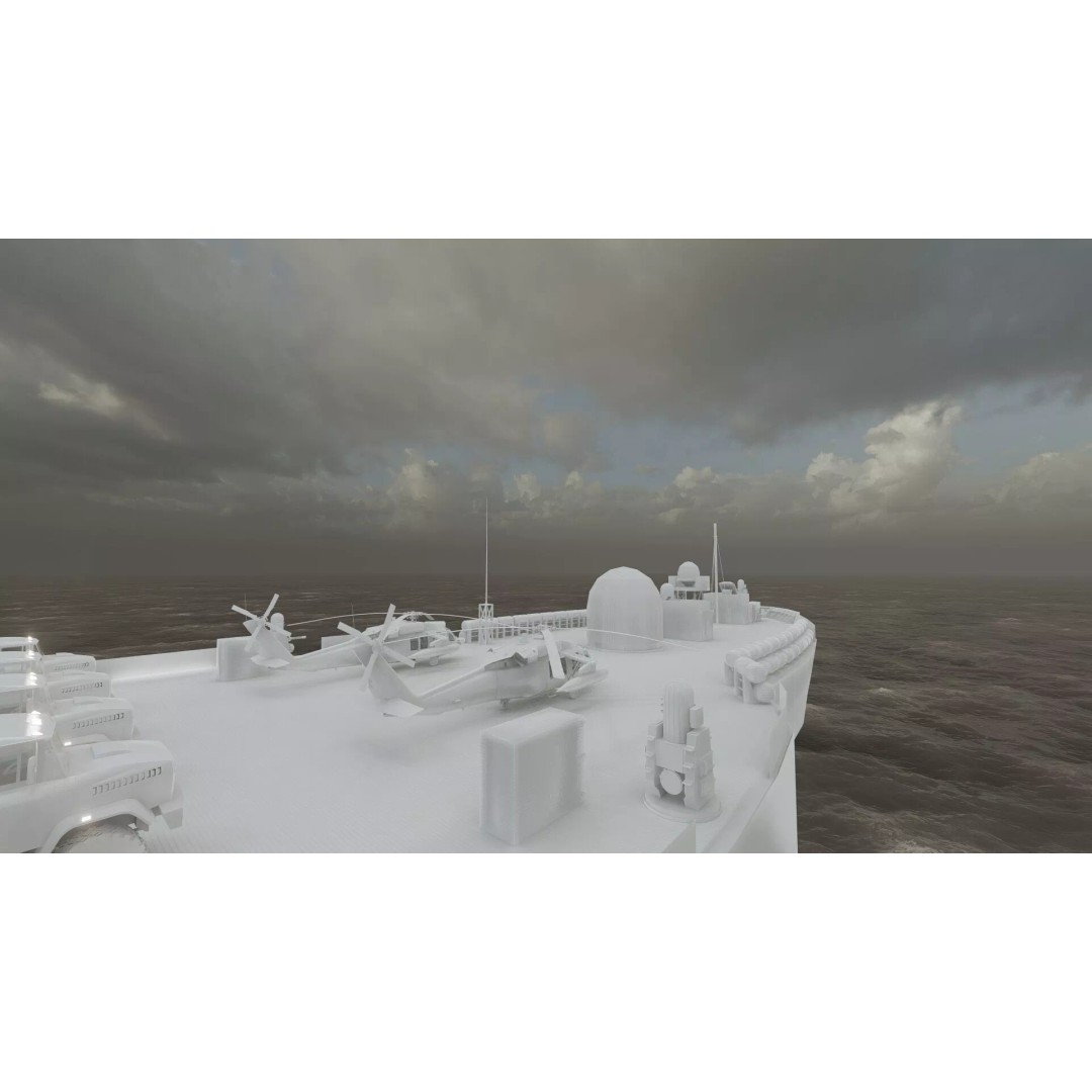 US Navy Amphibious Assault Ship 3D Model – Detailed Military Watercraft, FBX - View 48