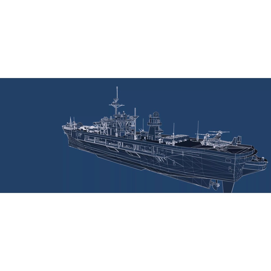 US Navy Amphibious Assault Ship 3D Model – Detailed Military Watercraft, FBX - View 51