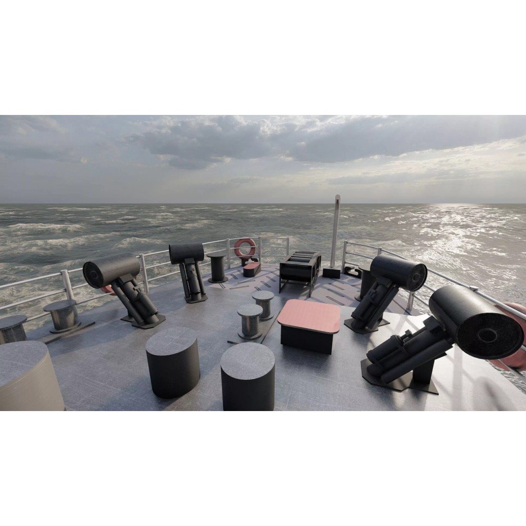 WW2 British Navy Small Destroyer 3D Model – Detailed Military Vessel, FBX/OBJ - View 38