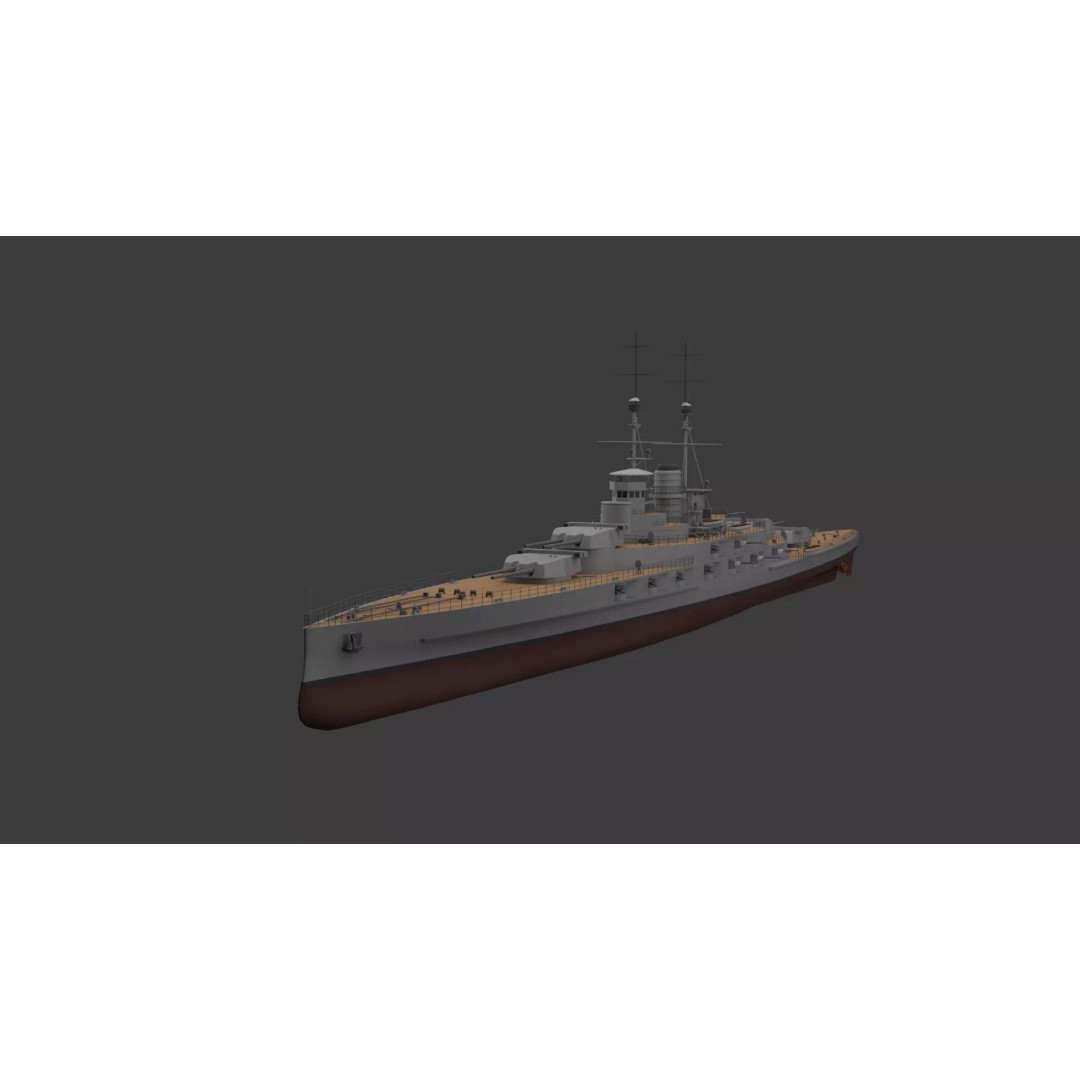 Hansan-class Battlecruiser 3D Model – PBR High Poly Game Asset, FBX - View 14