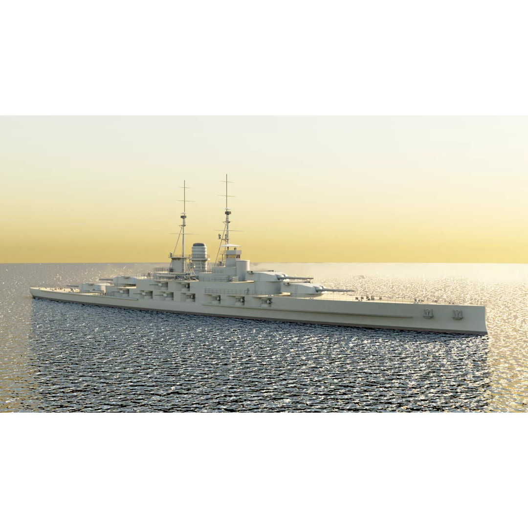 Hansan-class Battlecruiser 3D Model – PBR High Poly Game Asset, FBX - View 16