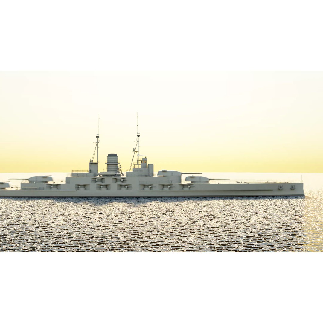 Hansan-class Battlecruiser 3D Model – PBR High Poly Game Asset, FBX - View 17