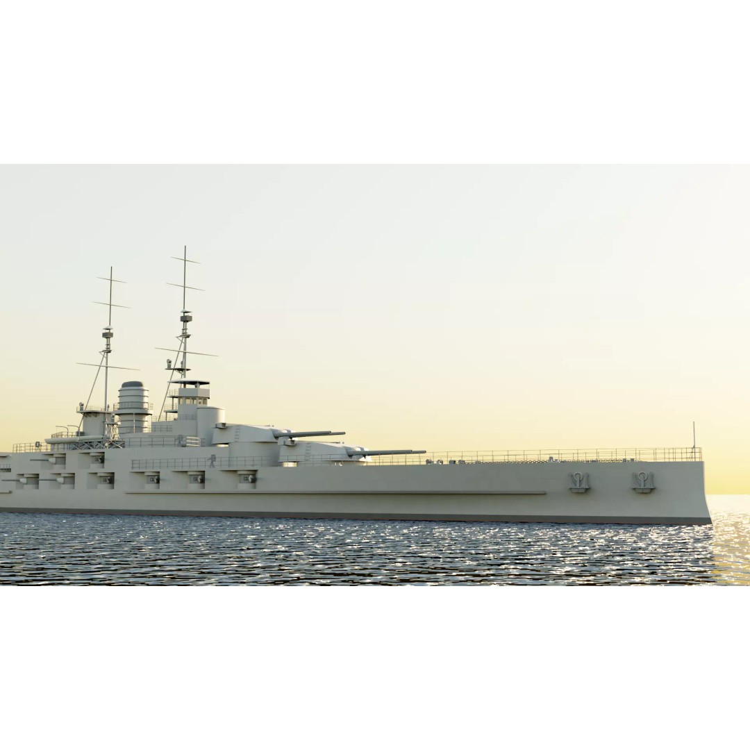Hansan-class Battlecruiser 3D Model – PBR High Poly Game Asset, FBX - View 18