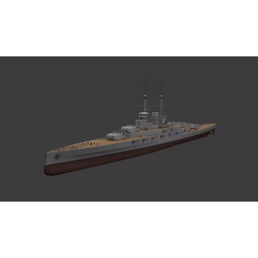 Hansan-class Battlecruiser 3D Model – PBR High Poly Game Asset, FBX - View 2