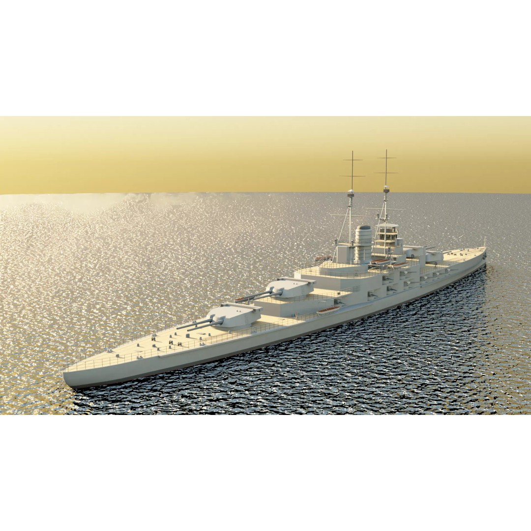 Hansan-class Battlecruiser 3D Model – PBR High Poly Game Asset, FBX - View 21