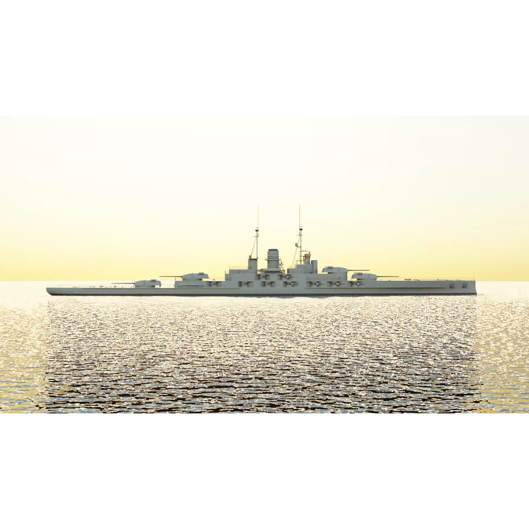 Hansan-class Battlecruiser 3D Model – PBR High Poly Game Asset, FBX - View 24