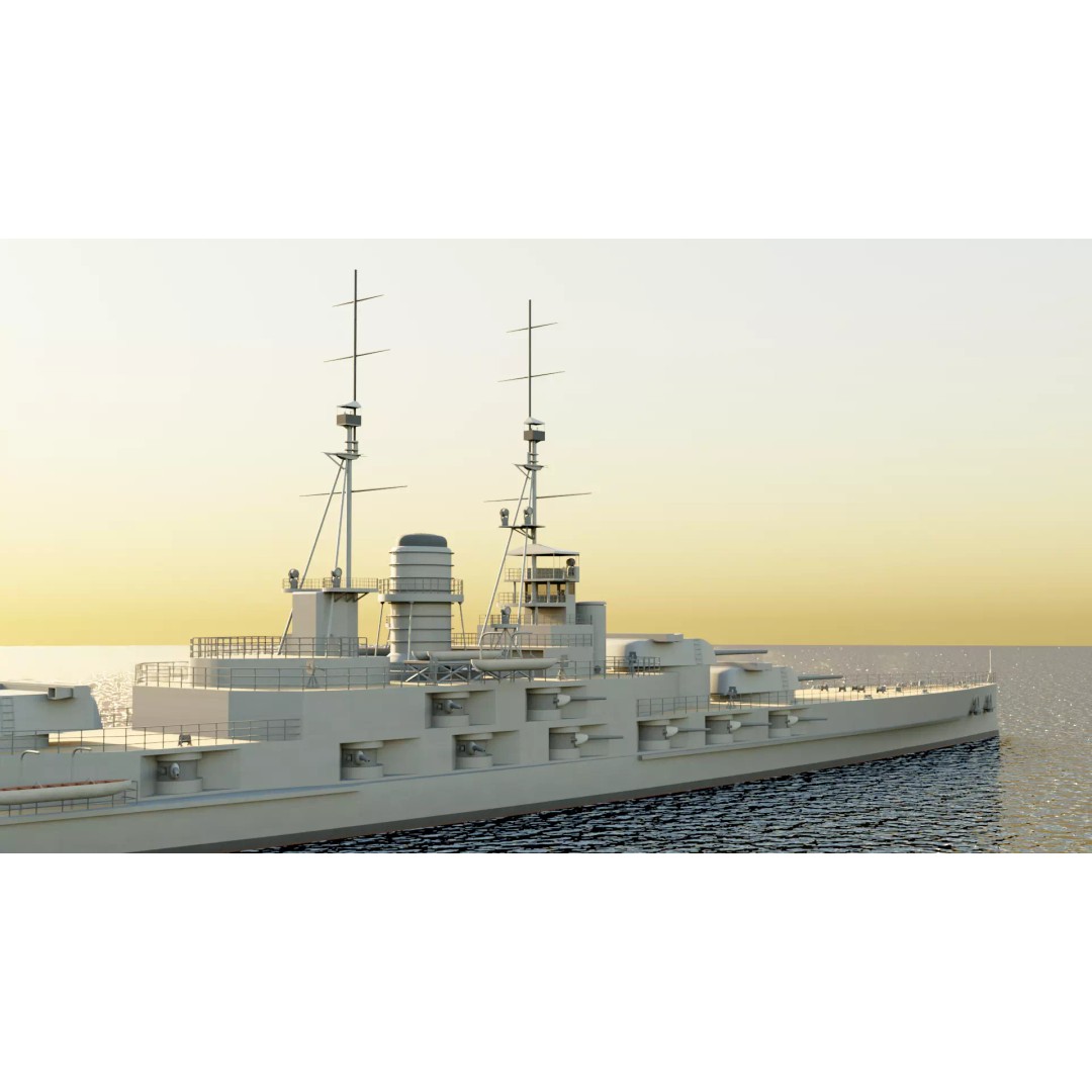 Hansan-class Battlecruiser 3D Model – PBR High Poly Game Asset, FBX - View 25