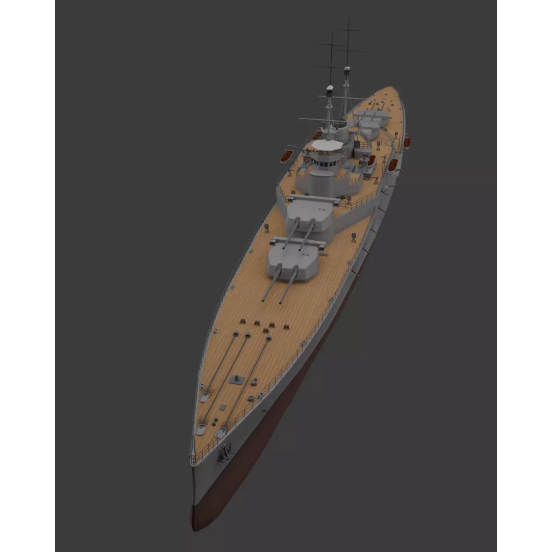 Hansan-class Battlecruiser 3D Model – PBR High Poly Game Asset, FBX - View 26