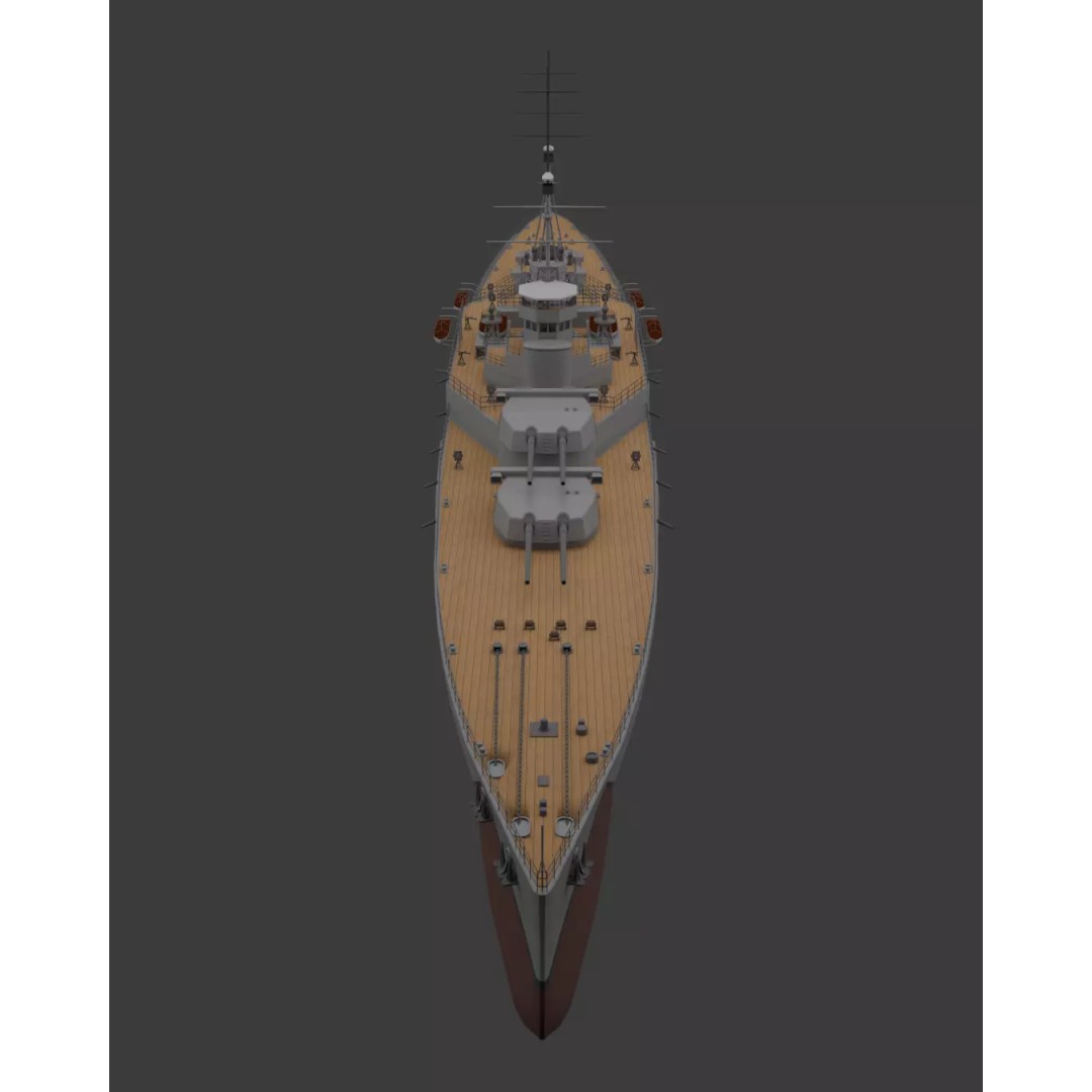 Hansan-class Battlecruiser 3D Model – PBR High Poly Game Asset, FBX - View 27