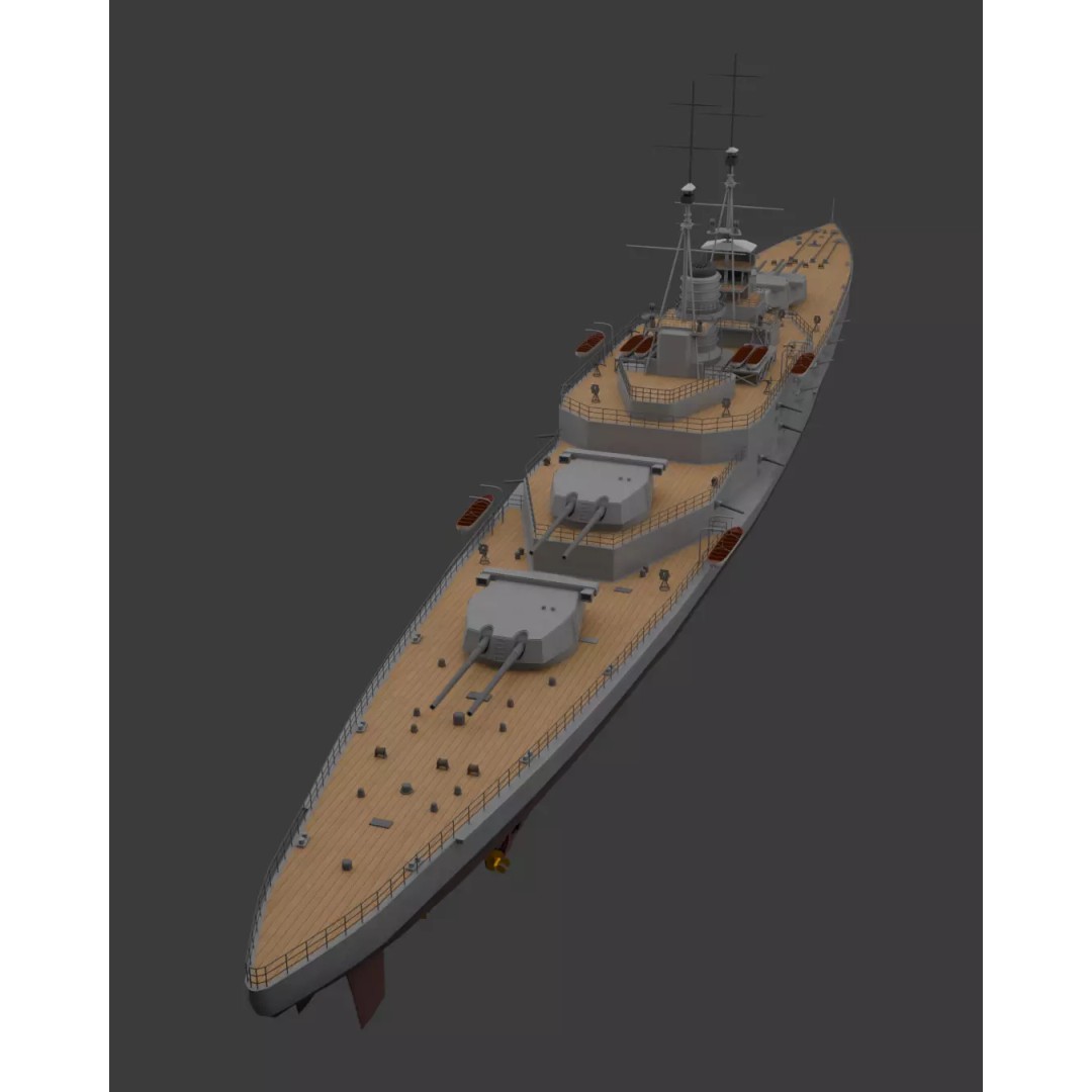 Hansan-class Battlecruiser 3D Model – PBR High Poly Game Asset, FBX - View 28