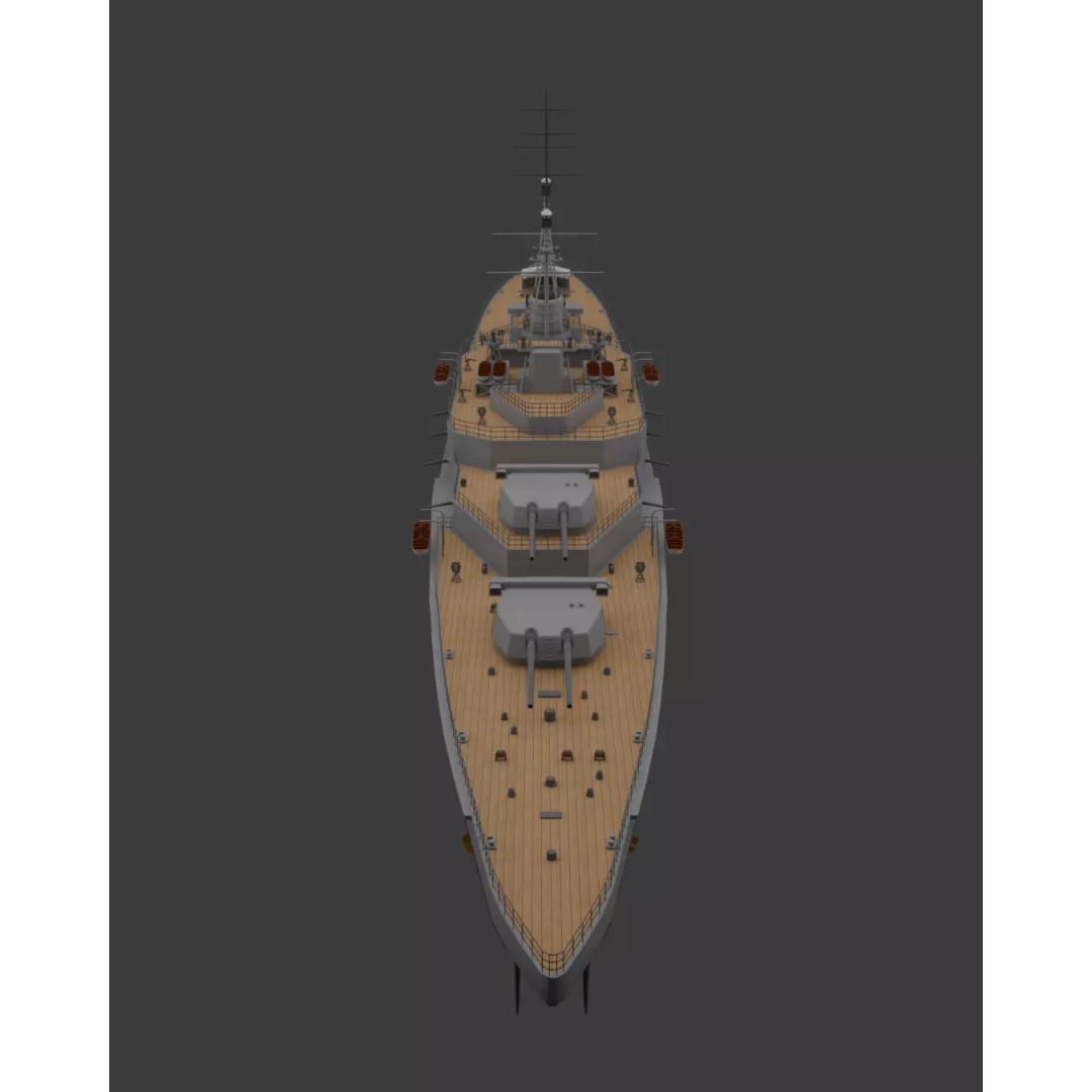 Hansan-class Battlecruiser 3D Model – PBR High Poly Game Asset, FBX - View 29