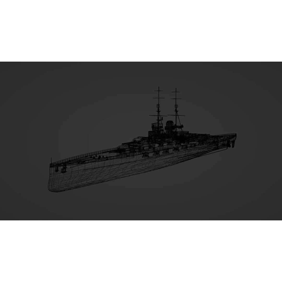Hansan-class Battlecruiser 3D Model – PBR High Poly Game Asset, FBX - View 3