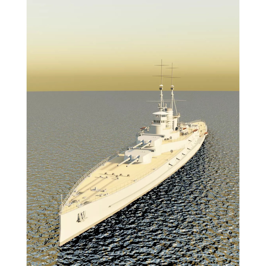 Hansan-class Battlecruiser 3D Model – PBR High Poly Game Asset, FBX - View 30
