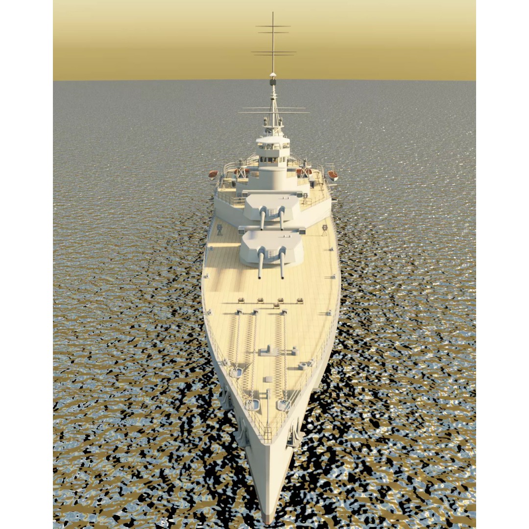 Hansan-class Battlecruiser 3D Model – PBR High Poly Game Asset, FBX - View 31