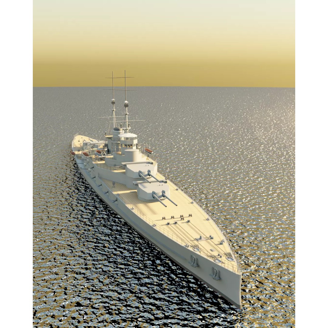 Hansan-class Battlecruiser 3D Model – PBR High Poly Game Asset, FBX - View 32