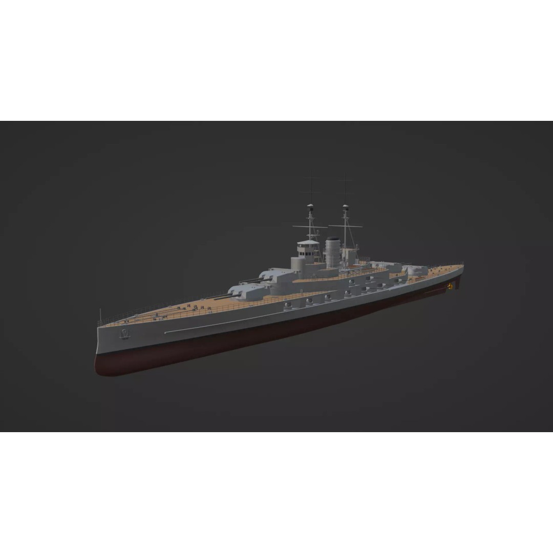 Hansan-class Battlecruiser 3D Model – PBR High Poly Game Asset, FBX - View 6