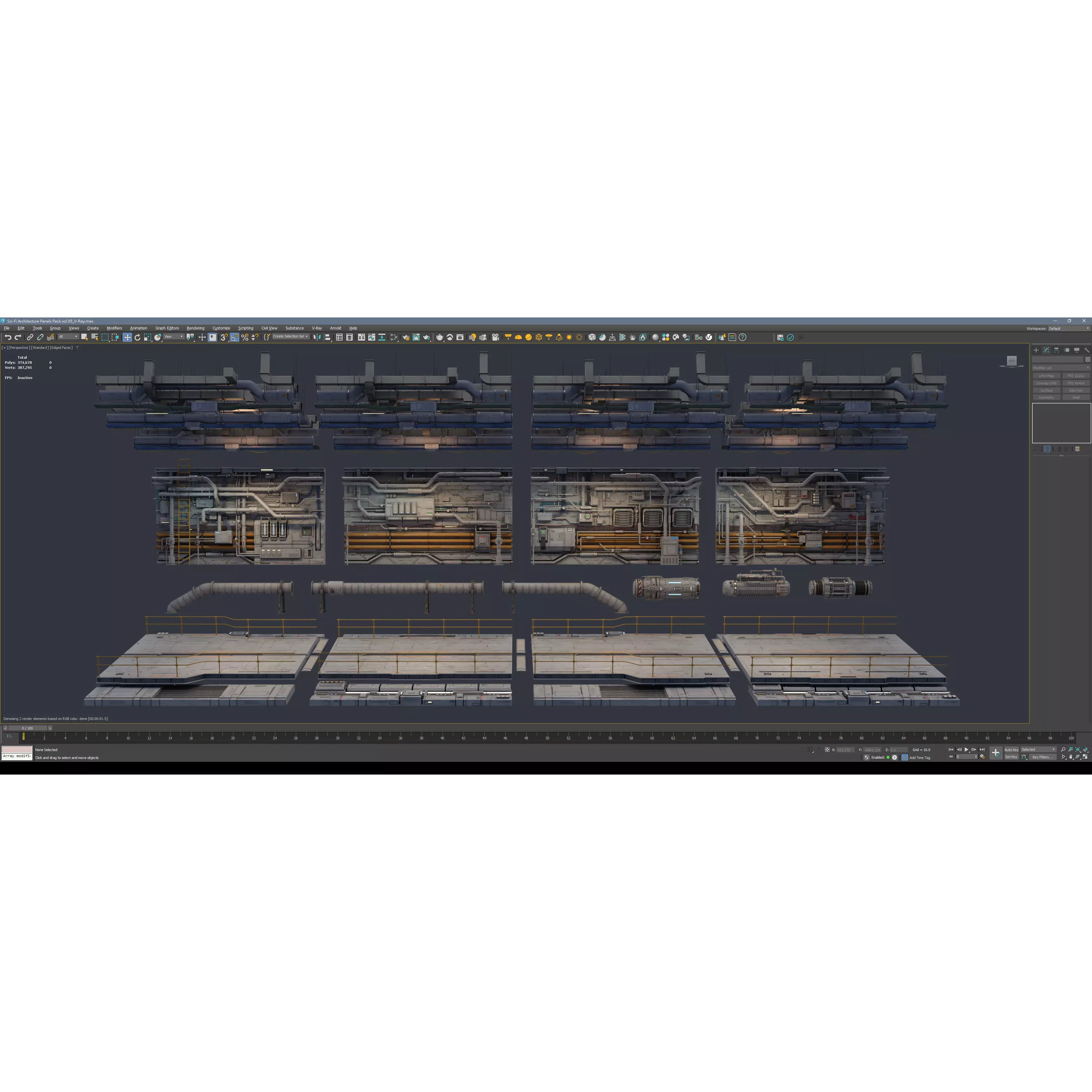 Sci-Fi Architecture Panels Kit Vol 05 - Low-Poly 3D Model - View 11