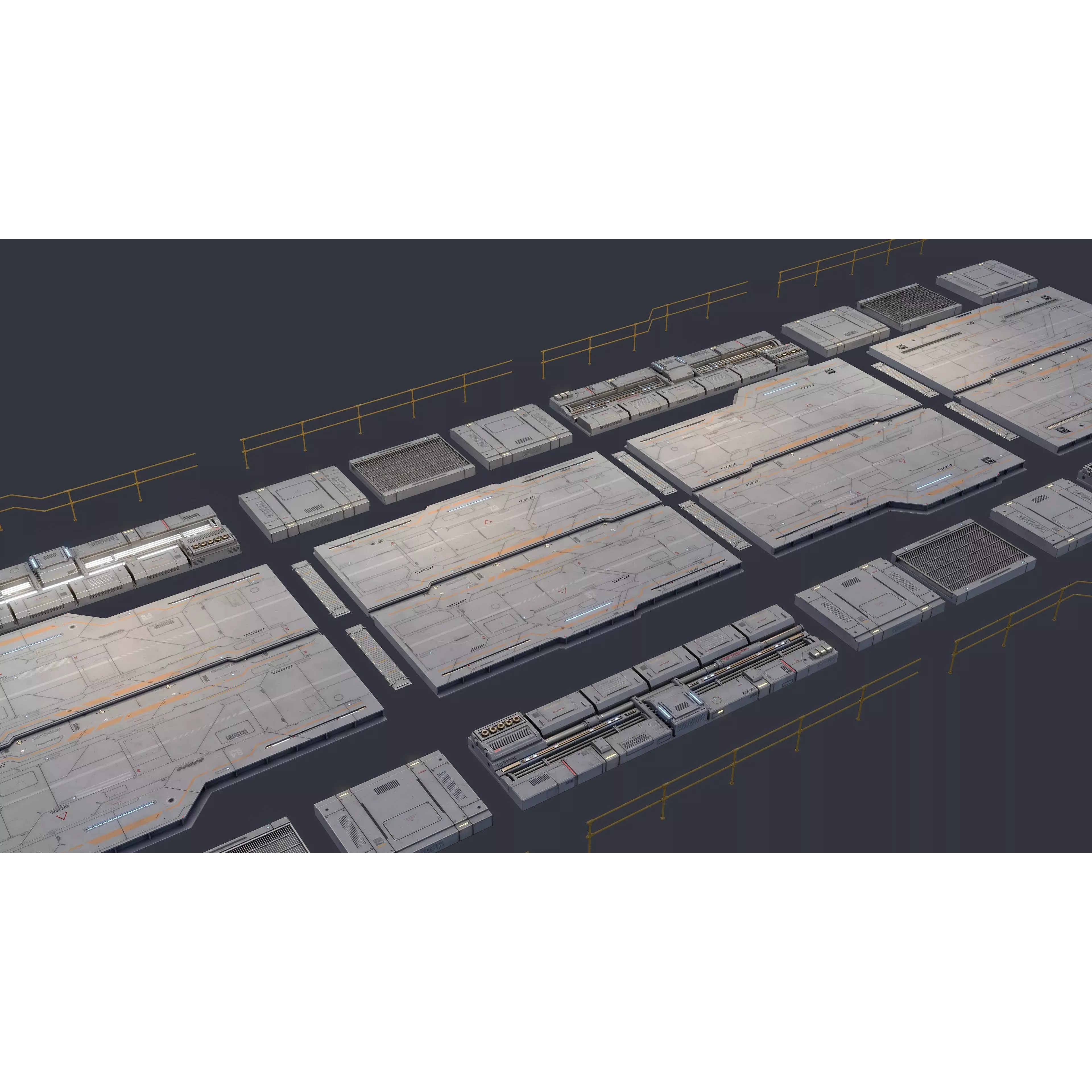 Sci-Fi Architecture Panels Kit Vol 05 - Low-Poly 3D Model - View 27
