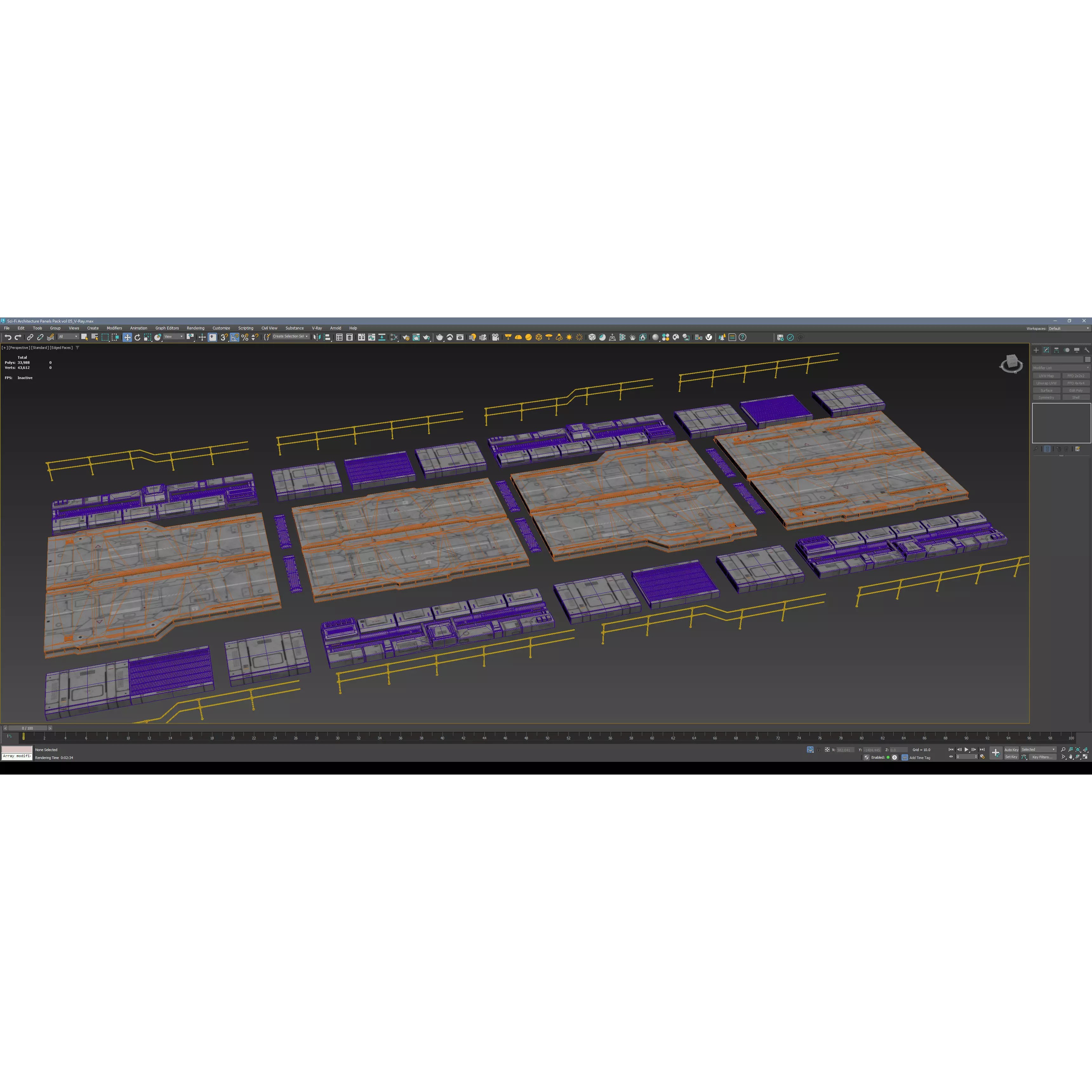 Sci-Fi Architecture Panels Kit Vol 05 - Low-Poly 3D Model - View 28