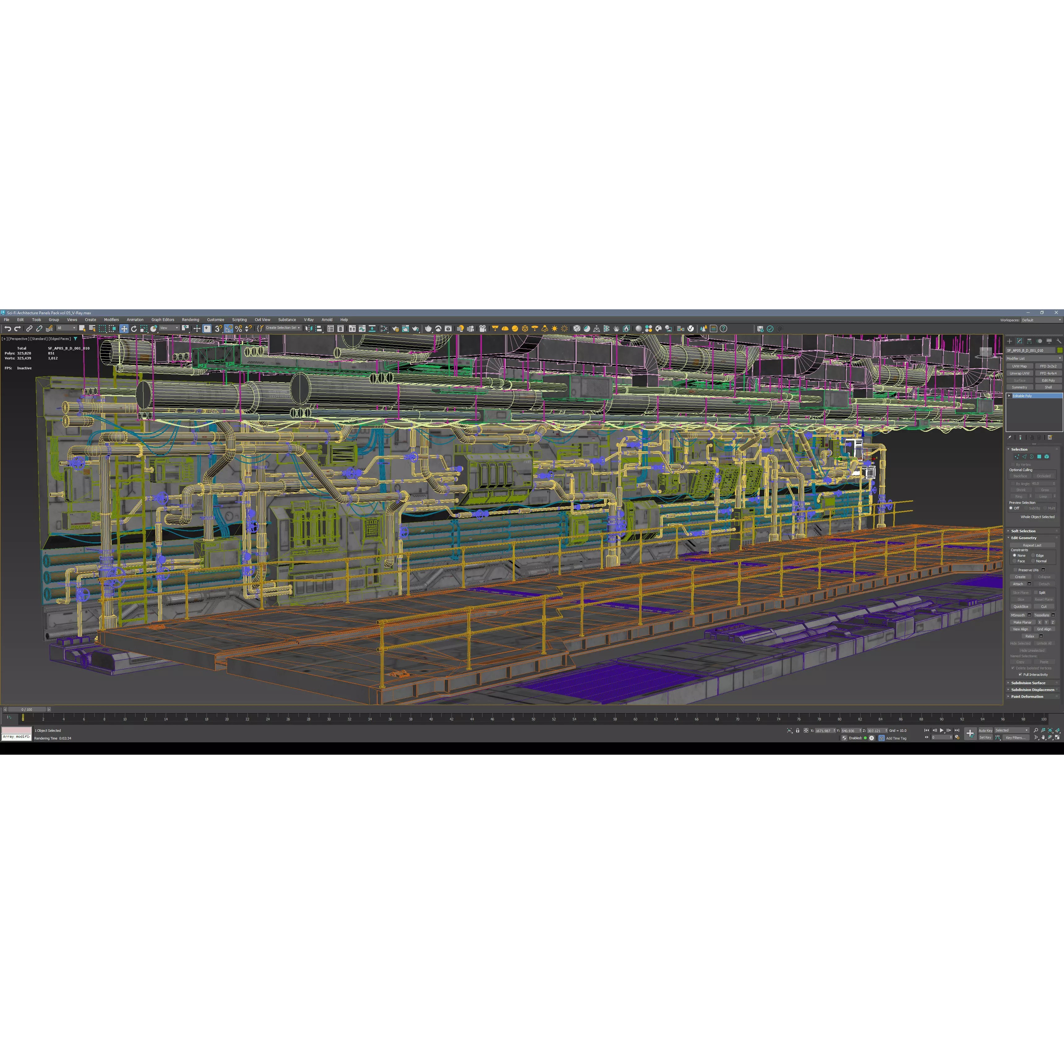 Sci-Fi Architecture Panels Kit Vol 05 - Low-Poly 3D Model - View 9