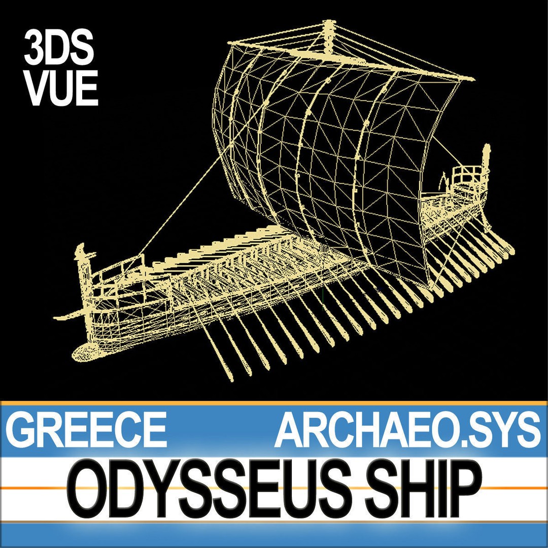 Greek Homeric Odysseus Ship 3D Model – High-Detail Historic Vessel, C4D, OBJ