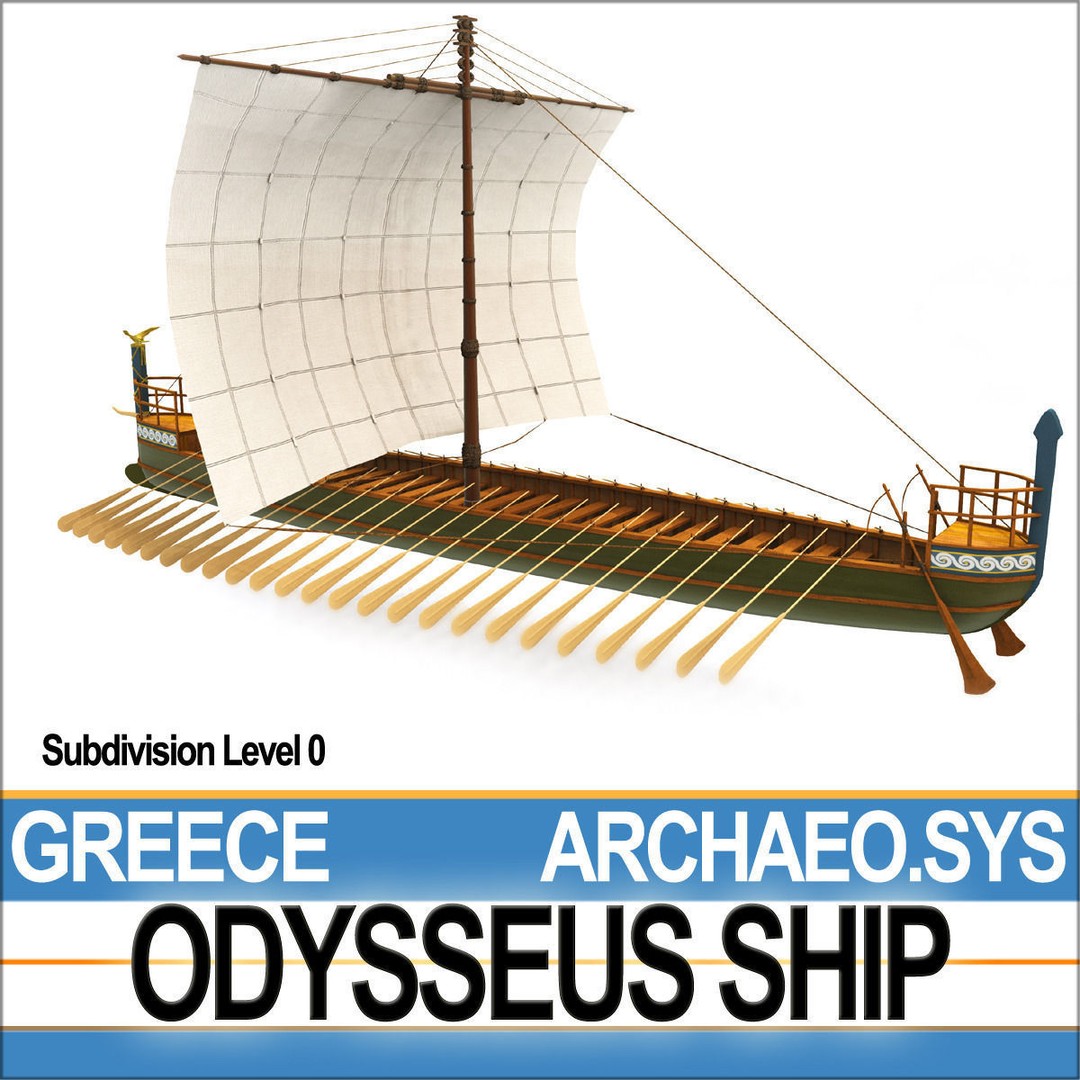 Greek Homeric Odysseus Ship 3D Model – High-Detail Historic Vessel, C4D, OBJ - View 11