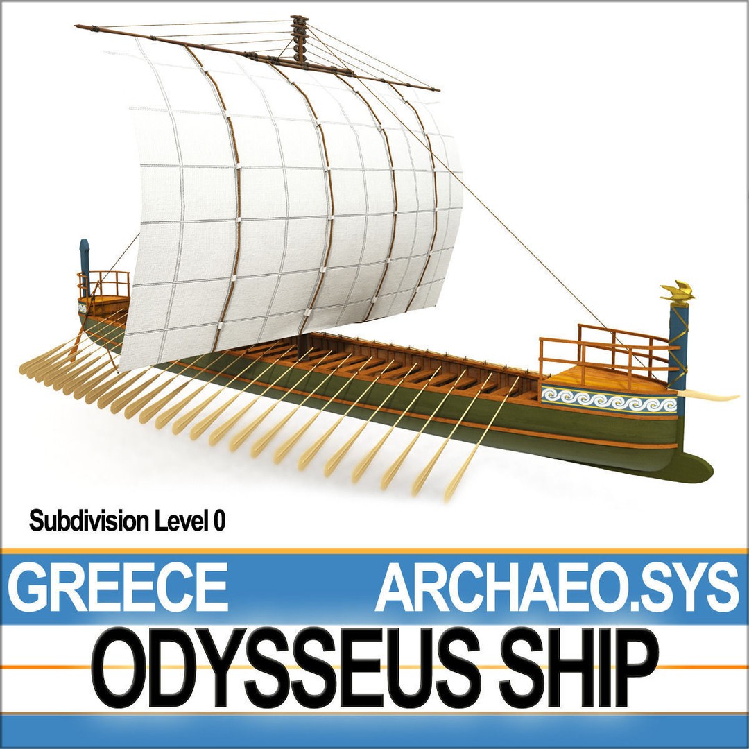 Greek Homeric Odysseus Ship 3D Model – High-Detail Historic Vessel, C4D, OBJ - View 13