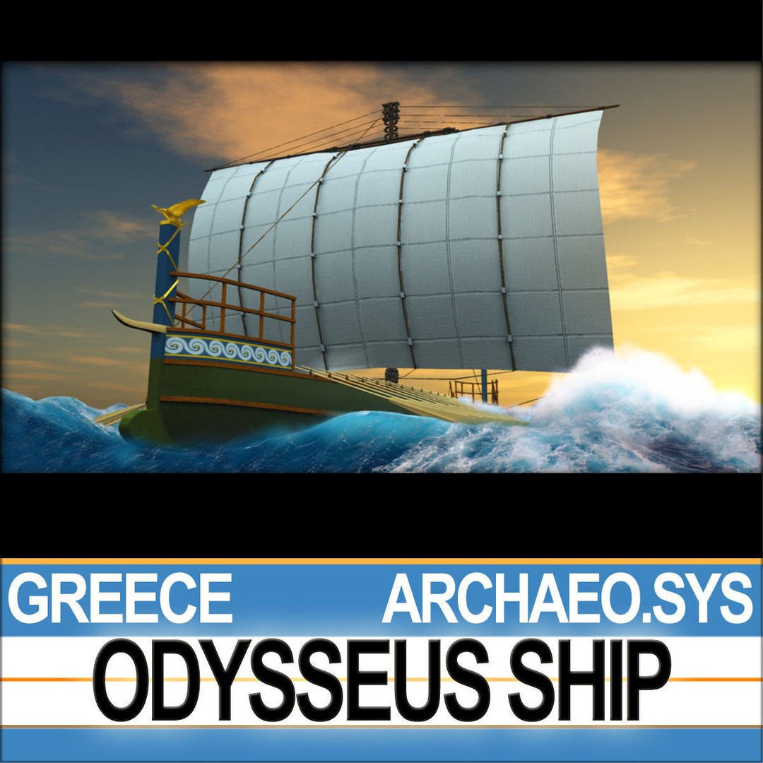 Greek Homeric Odysseus Ship 3D Model – High-Detail Historic Vessel, C4D, OBJ - View 3