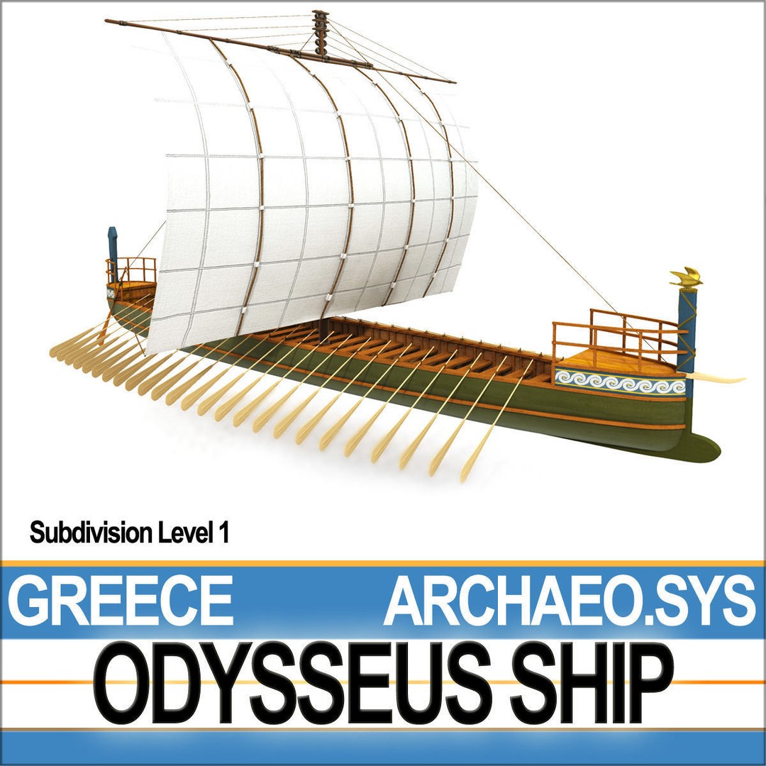 Greek Homeric Odysseus Ship 3D Model – High-Detail Historic Vessel, C4D, OBJ - View 5