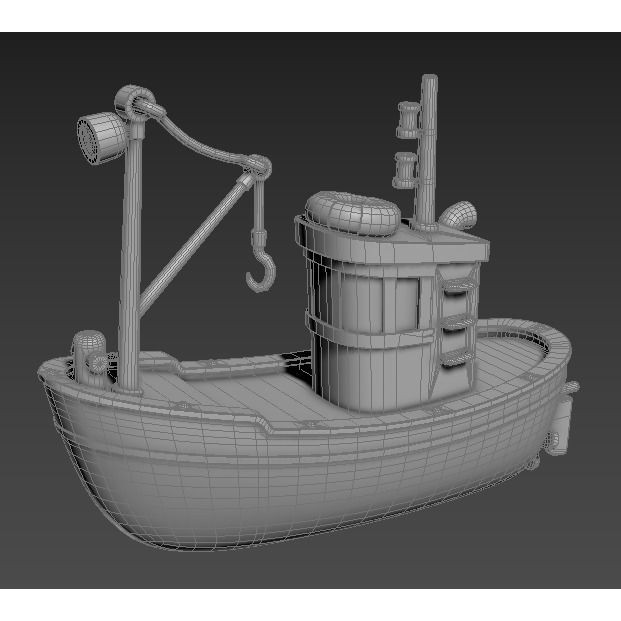 Stylized Fishing Boat 3D Model – Low Poly Game Asset, FBX, PBR - View 21