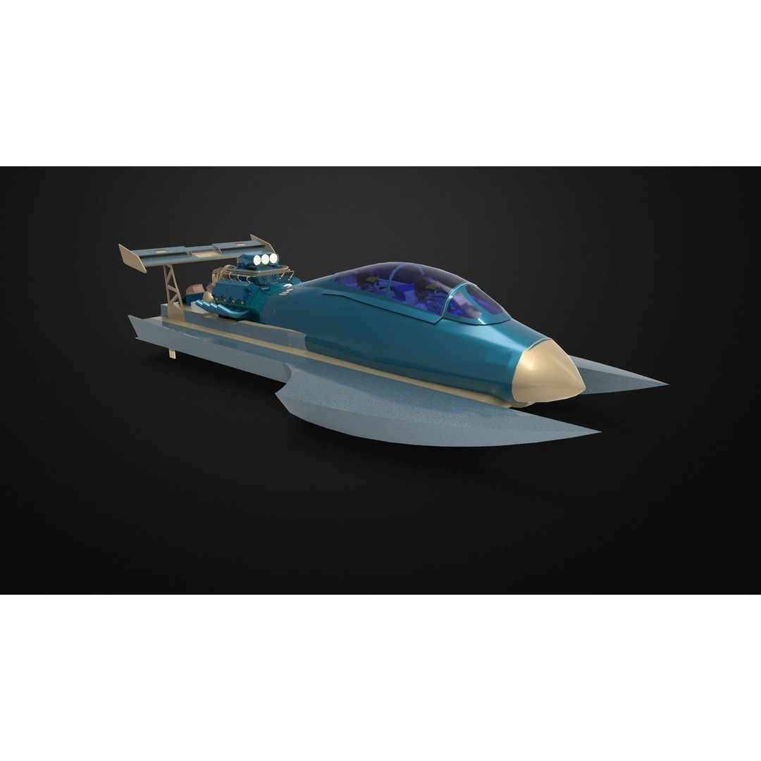 Hydroplane 3D Model – High Poly Watercraft with Textures, FBX