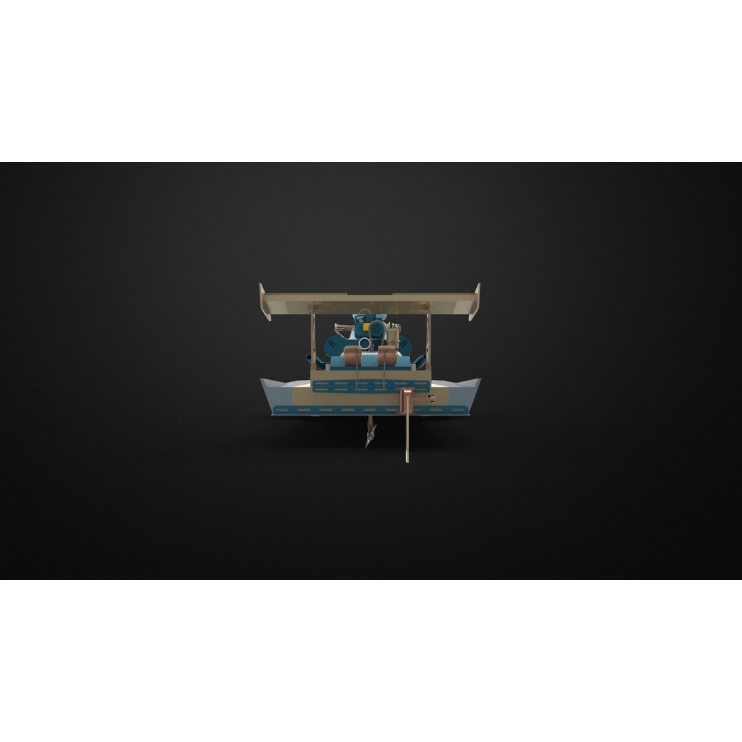Hydroplane 3D Model – High Poly Watercraft with Textures, FBX - View 7