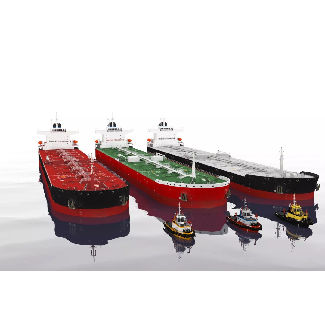 Panamax Oil Tanker 3D Model – Low Poly Industrial Watercraft, FBX - View 2