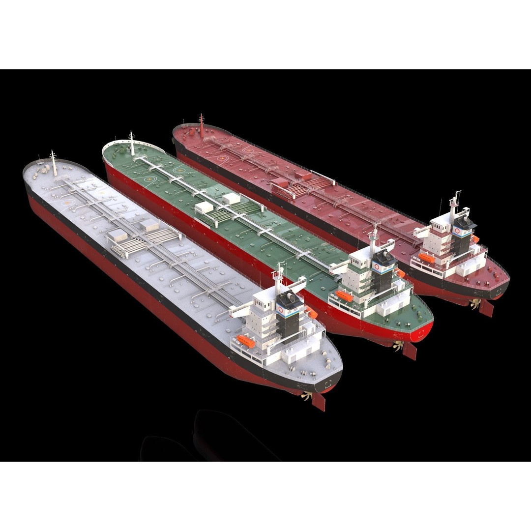 Panamax Oil Tanker 3D Model – Low Poly Industrial Watercraft, FBX - View 3