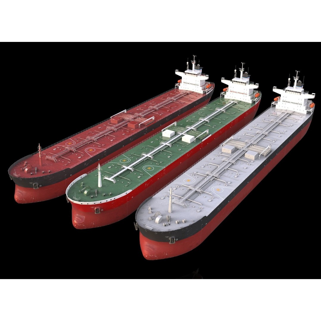Panamax Oil Tanker 3D Model – Low Poly Industrial Watercraft, FBX - View 4