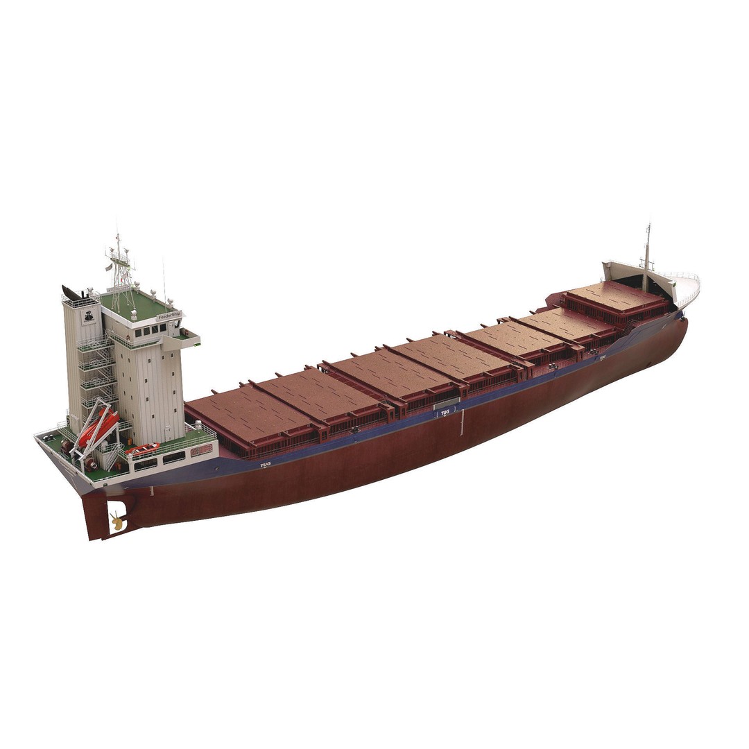 Container Feeder 3D Model – High Detail Industrial Ship, PBR Textures - View 10
