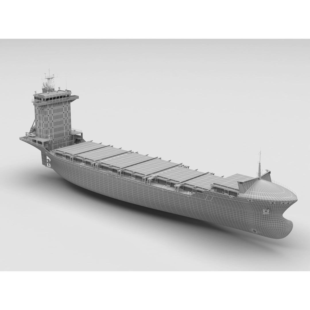Container Feeder 3D Model – High Detail Industrial Ship, PBR Textures - View 12