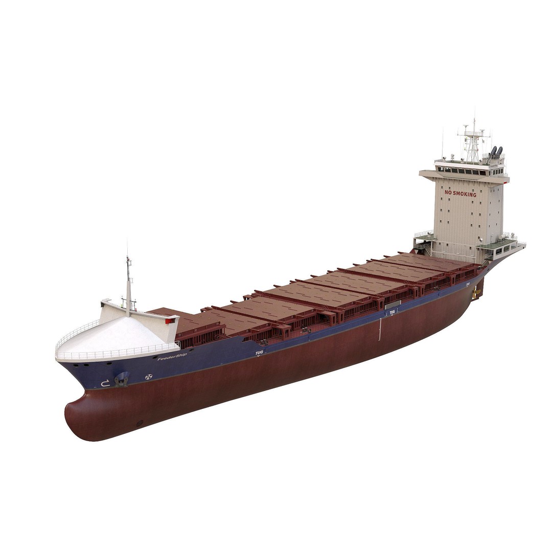 Container Feeder 3D Model – High Detail Industrial Ship, PBR Textures - View 7