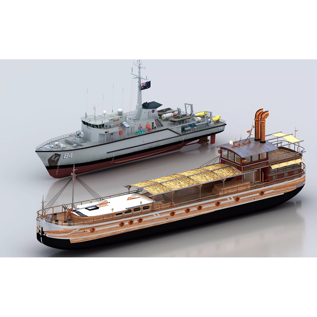 Yachts and Boats 3D Model – High Poly Ship Collection, FBX - View 3