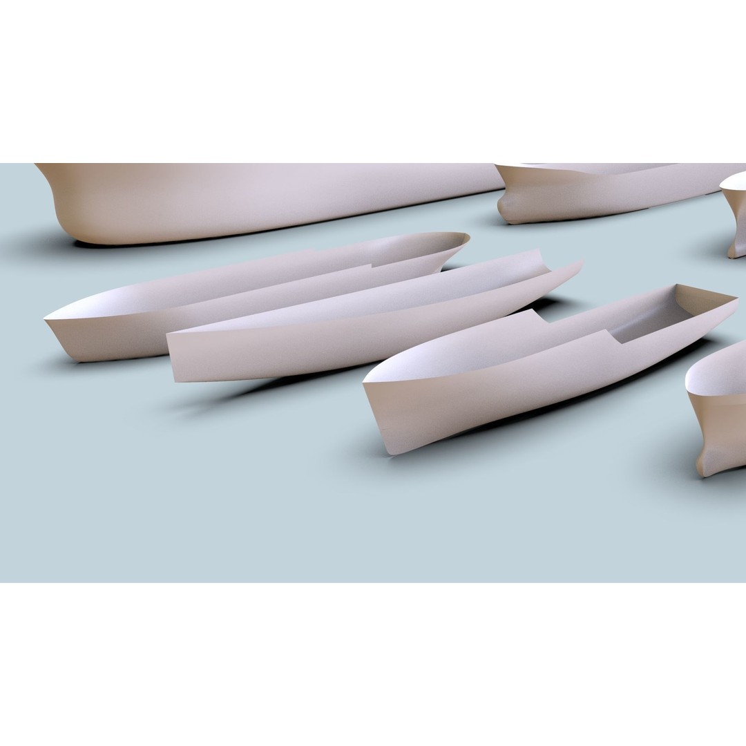 Boat Hulls 3D Model – Collection of 12 Industrial Watercraft, OBJ, Rhino 7 - View 4