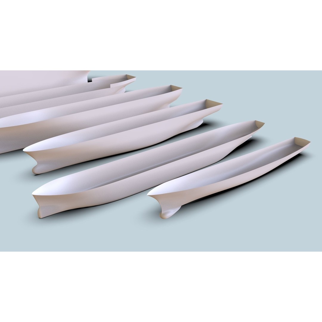 Boat Hulls 3D Model – Collection of 12 Industrial Watercraft, OBJ, Rhino 7 - View 5