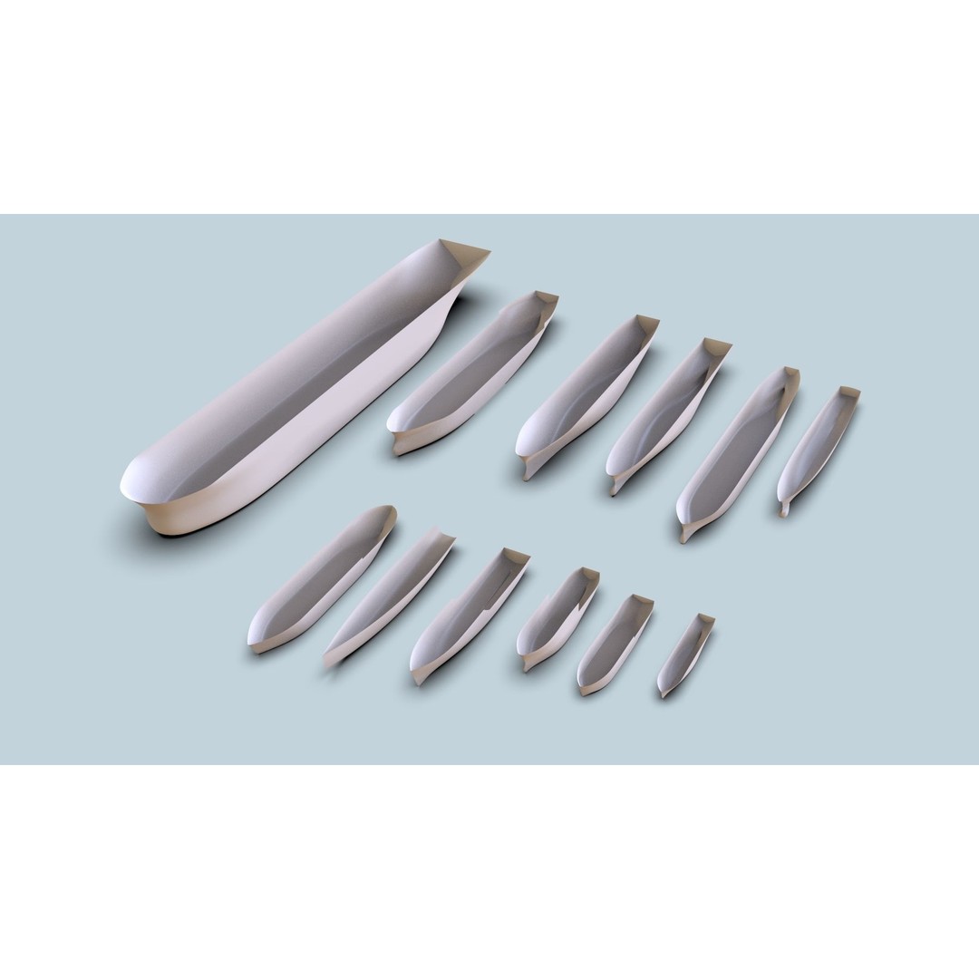 Boat Hulls 3D Model – Collection of 12 Industrial Watercraft, OBJ, Rhino 7 - View 7