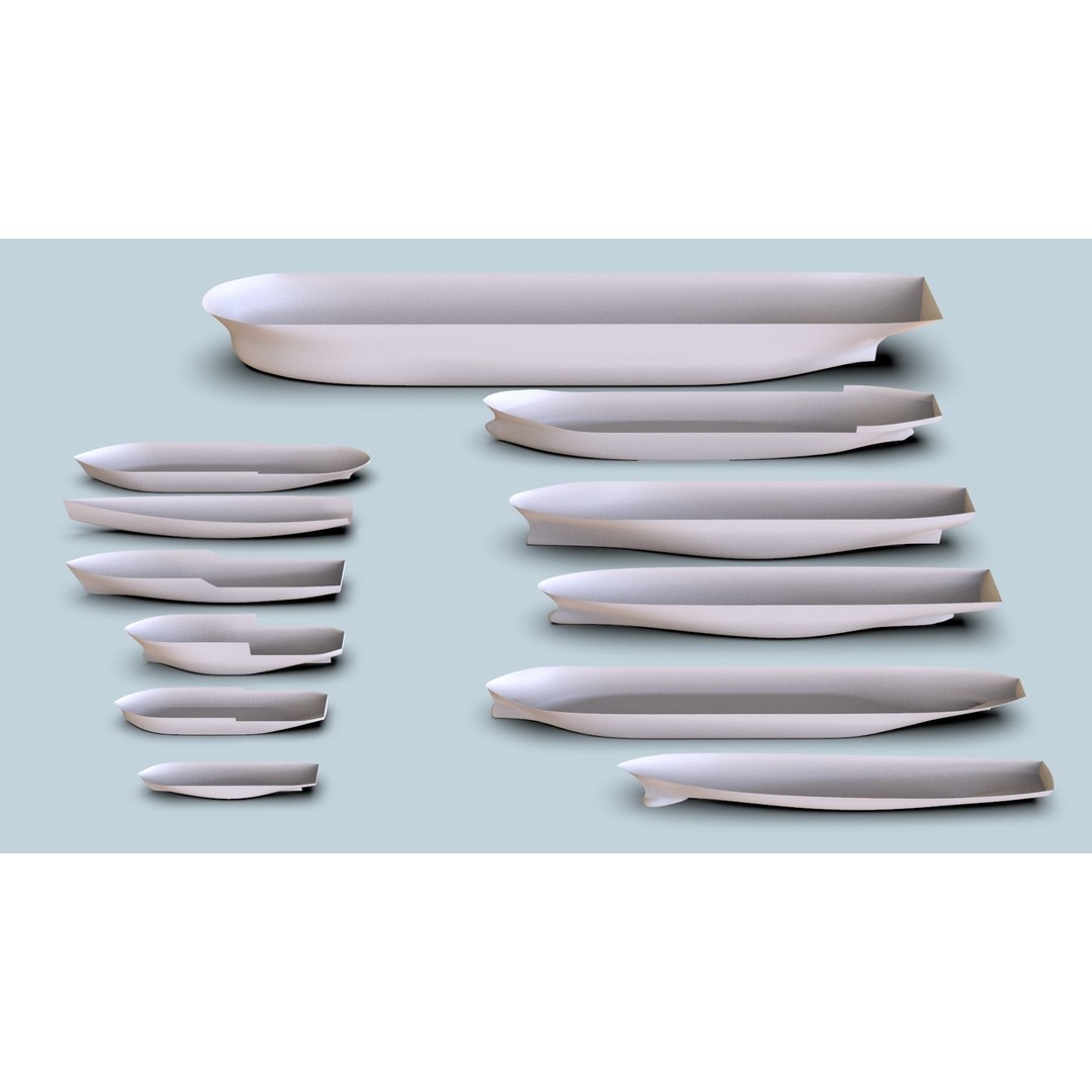 Boat Hulls 3D Model – Collection of 12 Industrial Watercraft, OBJ, Rhino 7 - View 8