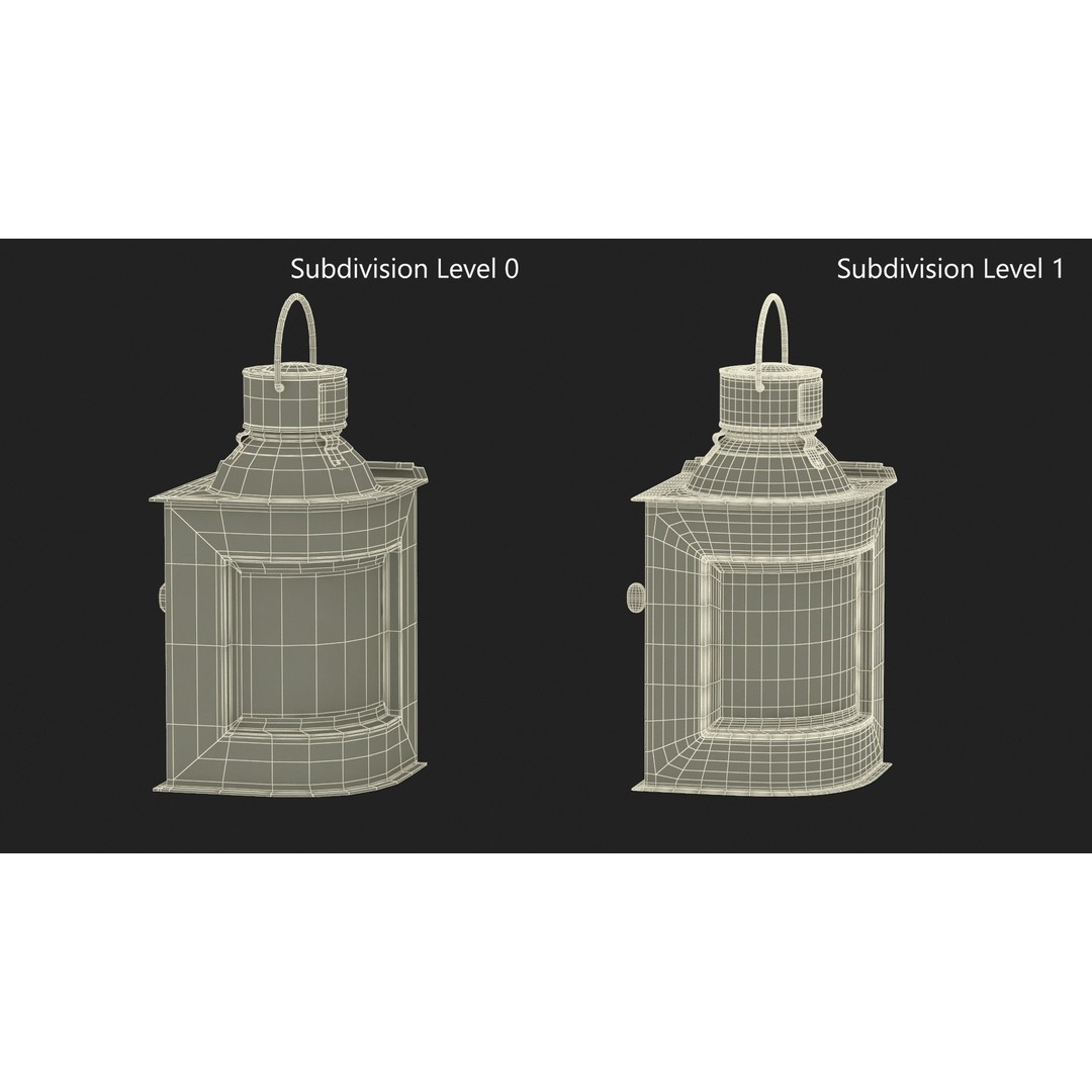 Antique Copper Ship Lantern 3D Model – Nautical Navigation Light, PBR Textures - View 14