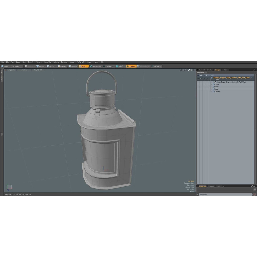 Antique Copper Ship Lantern 3D Model – Nautical Navigation Light, PBR Textures - View 19