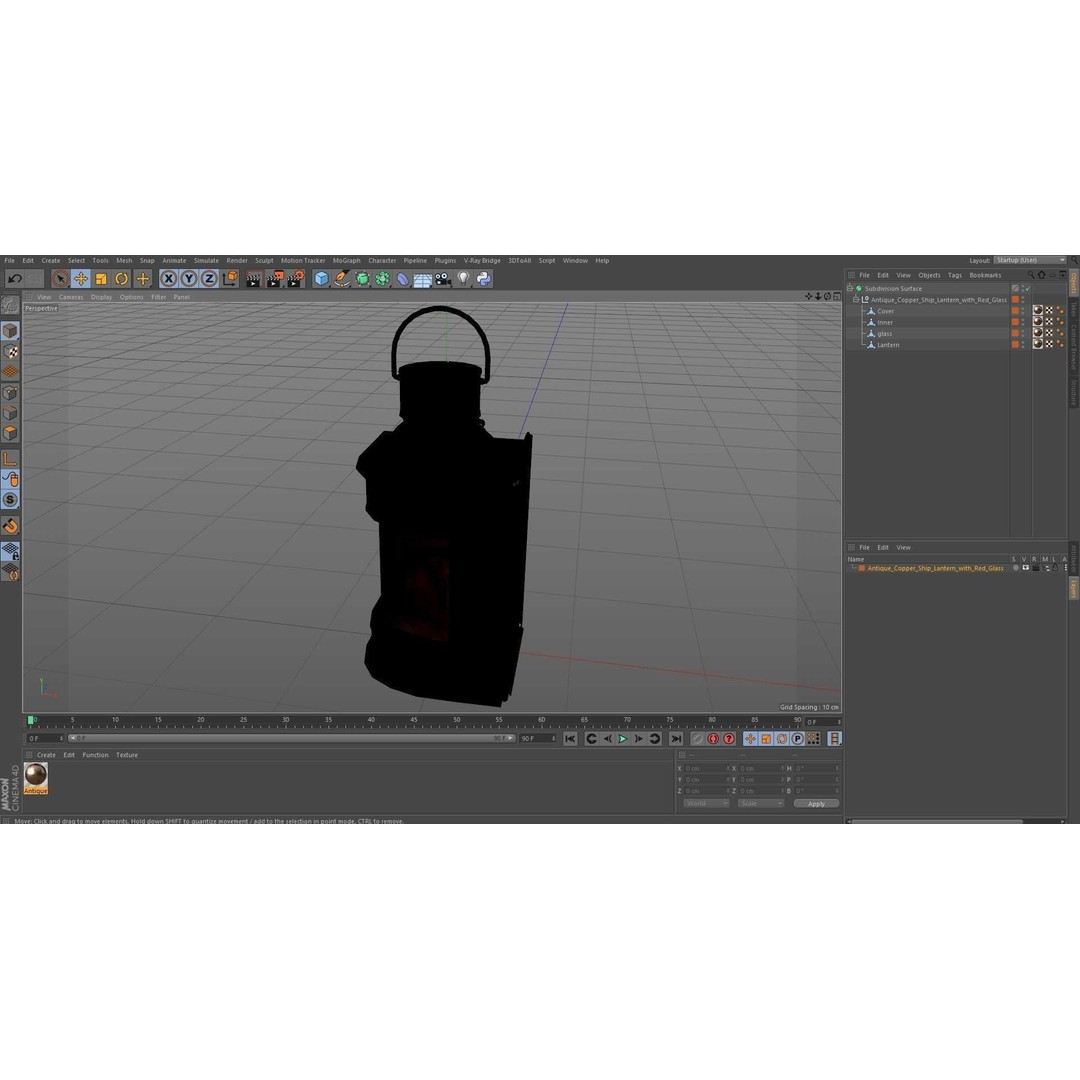 Antique Copper Ship Lantern 3D Model – Nautical Navigation Light, PBR Textures - View 20